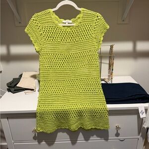 Olivaceous Neon Green Crochet Top